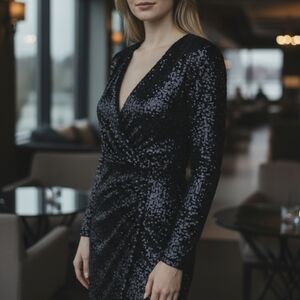 Black sequin dress